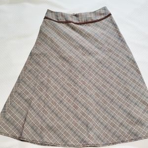 Dress Barn Skirt Brown Plaid Size 10 Lined
